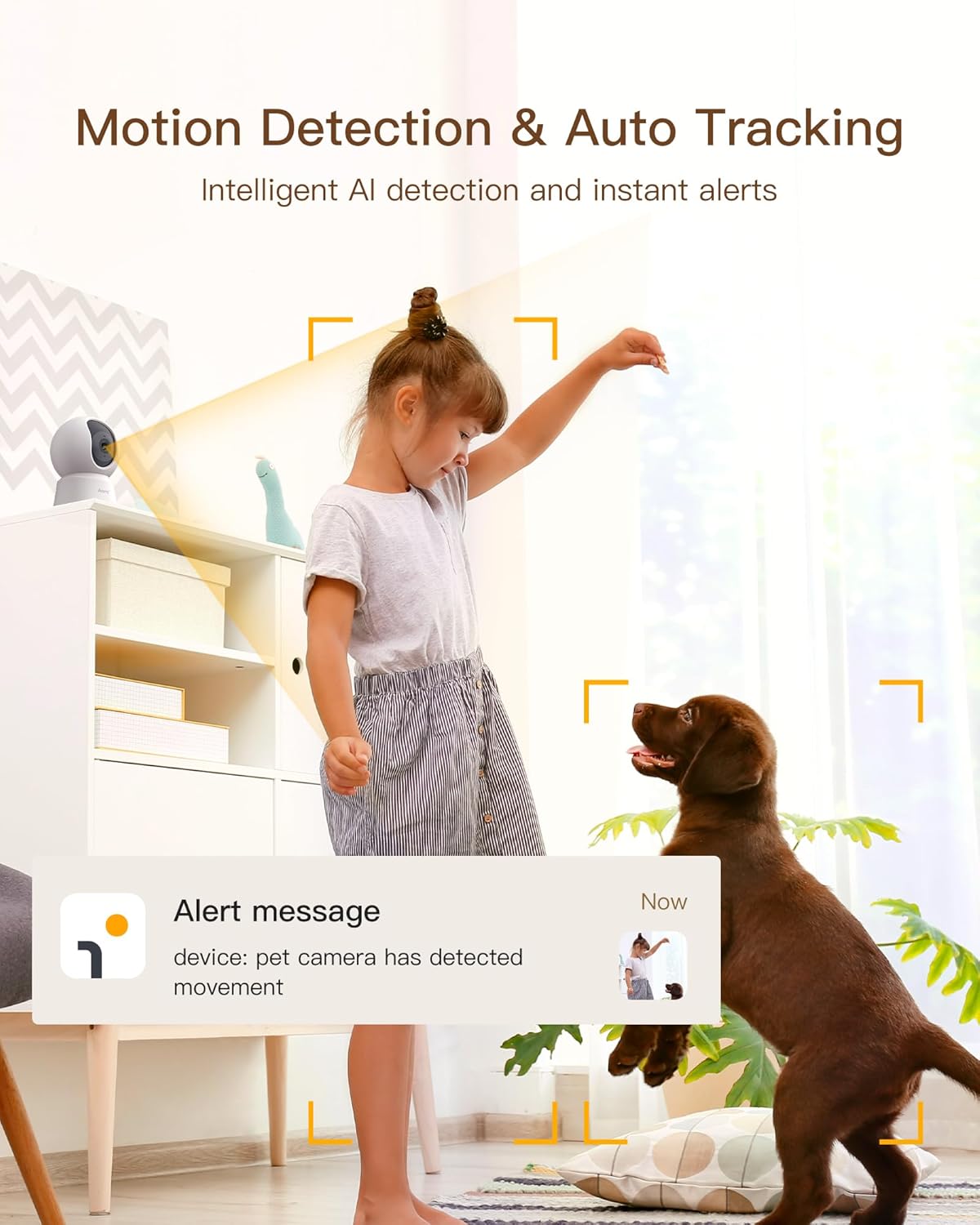5G Security Camera Indoor, 4MP Pet Camera with Speaker for Dog/Cat, Baby Monitor with Phone App, Dual-Band Wifi, Auto Tracking, Super Night Vision, 2-Way Talk, Cloud & SD Card Storage