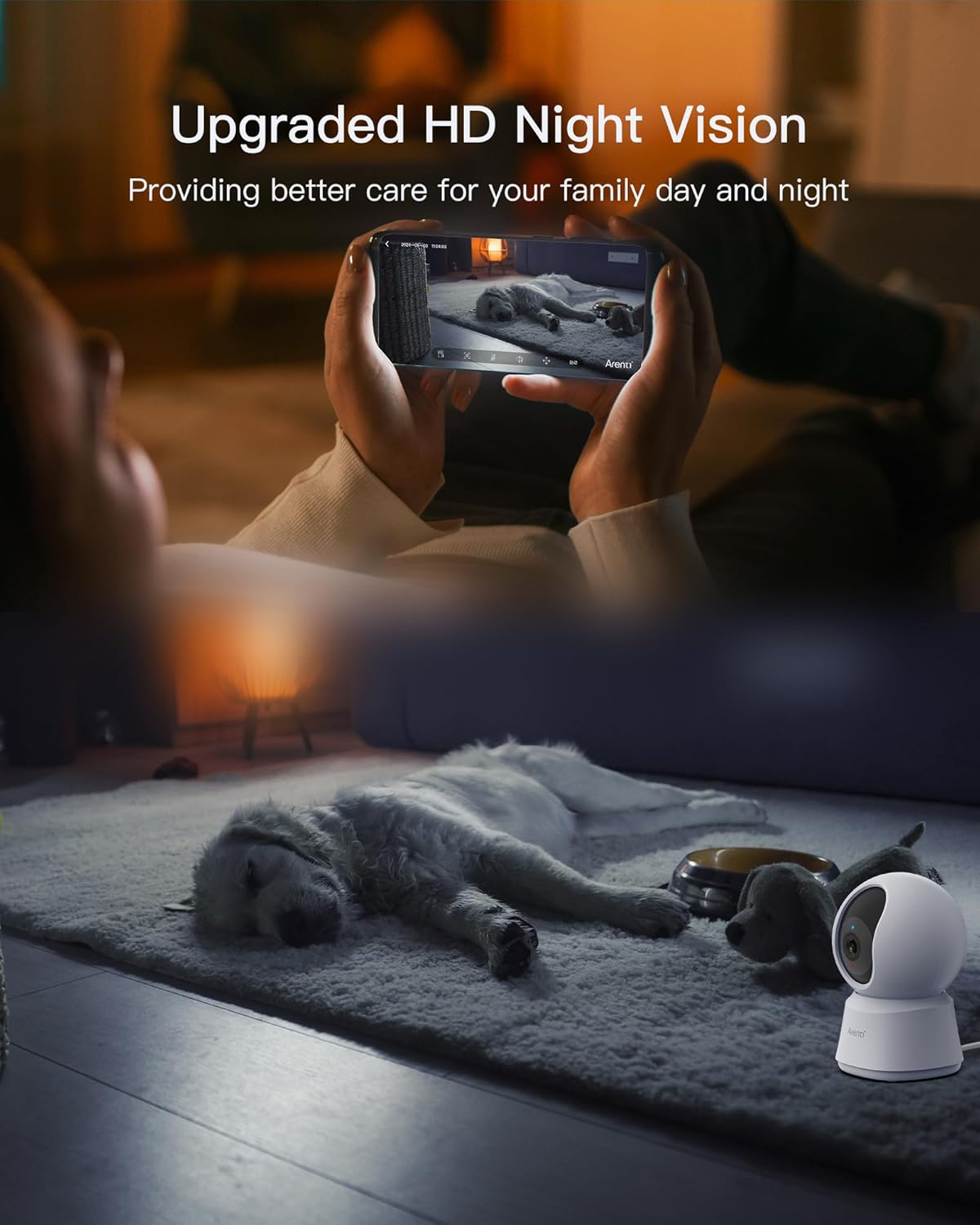 5G Security Camera Indoor, 4MP Pet Camera with Speaker for Dog/Cat, Baby Monitor with Phone App, Dual-Band Wifi, Auto Tracking, Super Night Vision, 2-Way Talk, Cloud & SD Card Storage