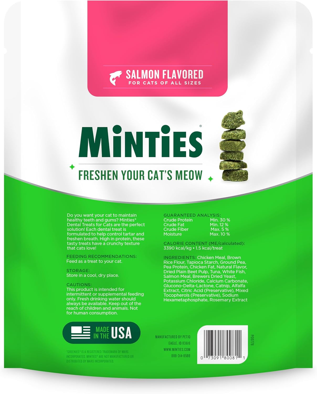 Salmon Dental Treats for Cats - Freshen Breath & Control Tartar, 10oz